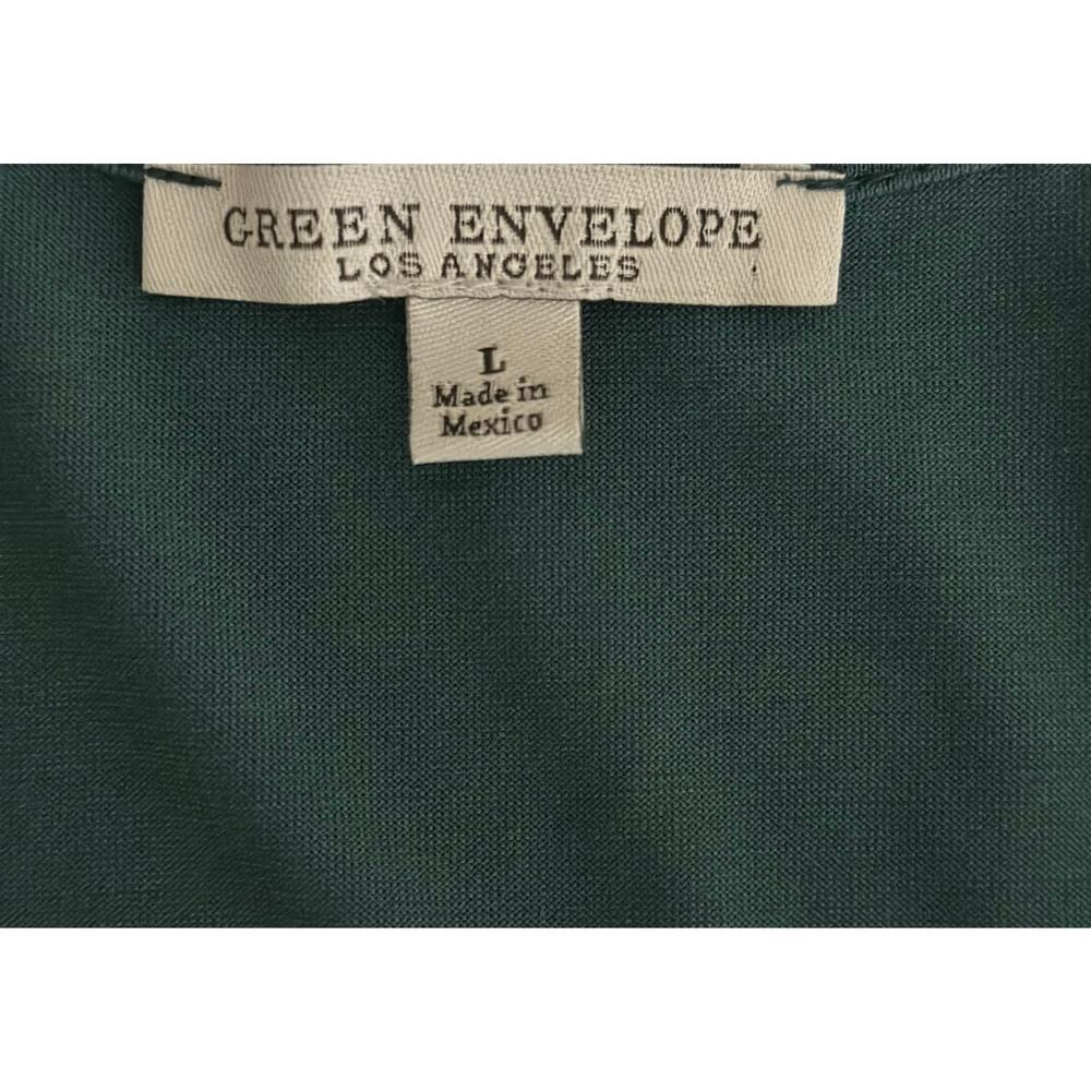 Green Envelope Knotted Front Blouse - Picture 3 of 5